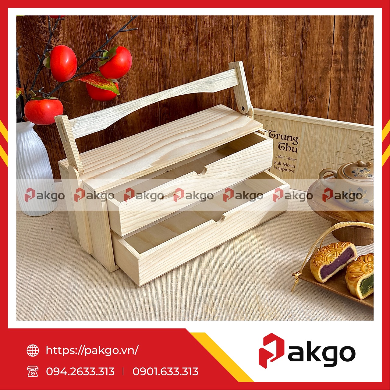 HG Nắp trượt quai xanh 2 tầng 6 bánh