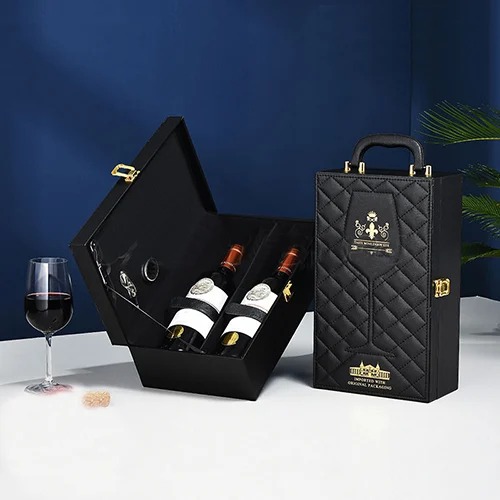 HR – Hộp da đựng rượu vang HR07
