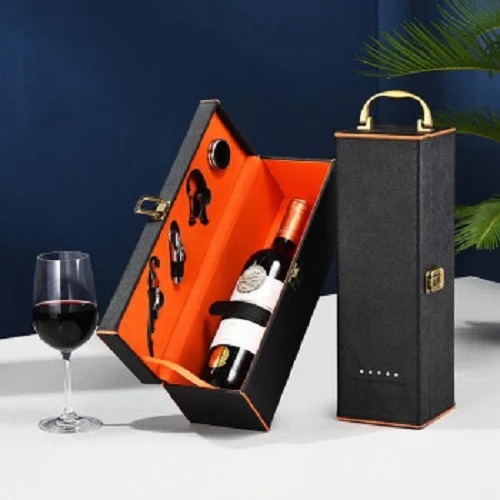 HR – Hộp da đựng rượu vang HR08