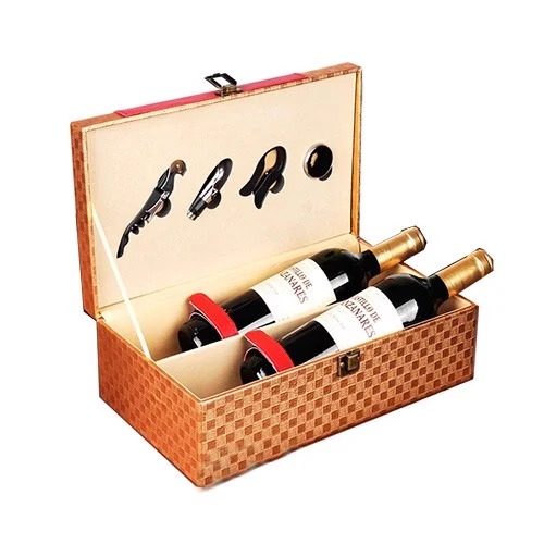 HR – Hộp rượu vang da HR02