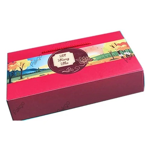 Hộp bánh trung thu hộp 2 bánh màu đỏ TT03