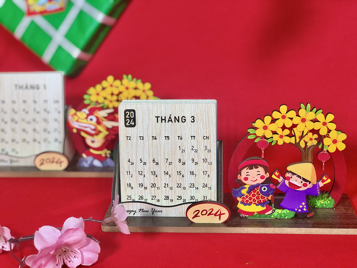 Lịch gỗ để bàn LB01