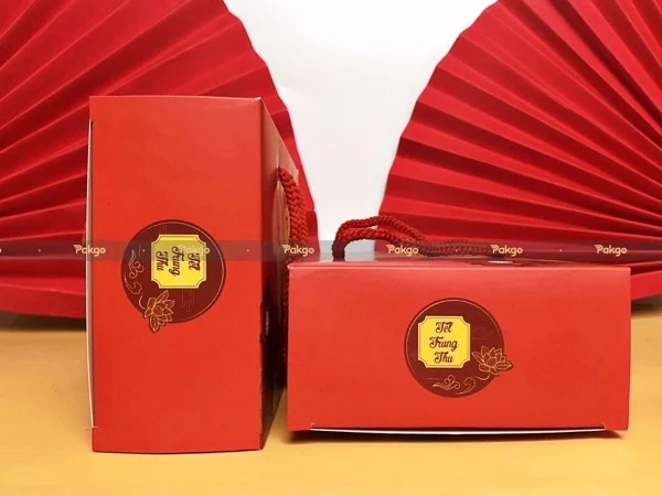 Vỏ hộp bánh trung thu Hạc đỏ 2 bánh