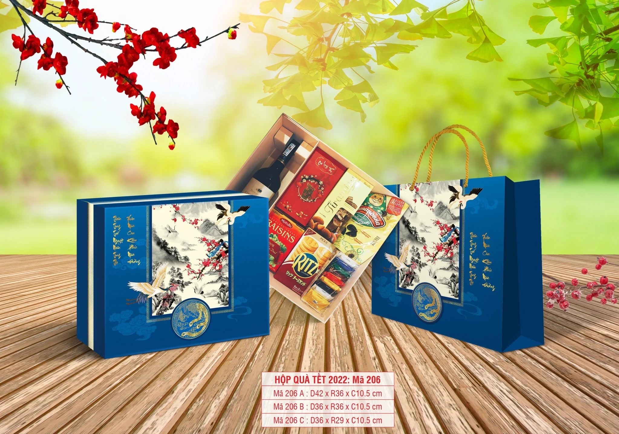 Vỏ hộp quà tết 2022 – Mã TD-206C (36*29*10.5)