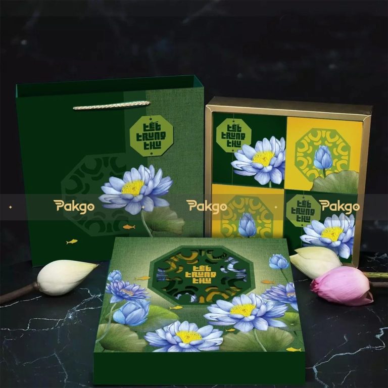 Vỏ hộp bánh trung thu Hoa Sen 4 bánh