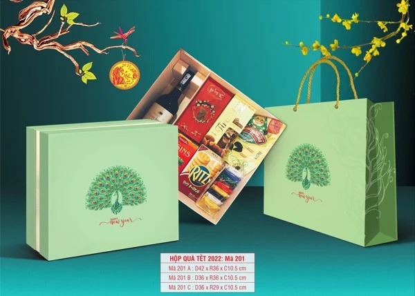 Vỏ hộp quà tết 2022 – Mã TD-201A (42*36*10.5)