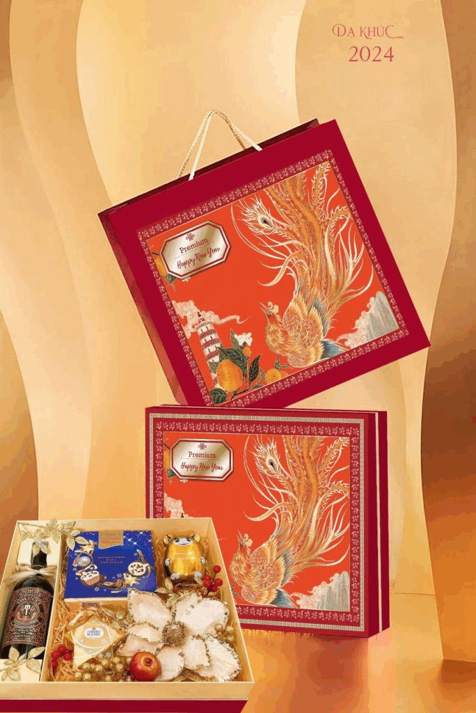 Hộp quà tết bán sẵn chắc chắn Hộp quà tết bán sẵn chắc chắn