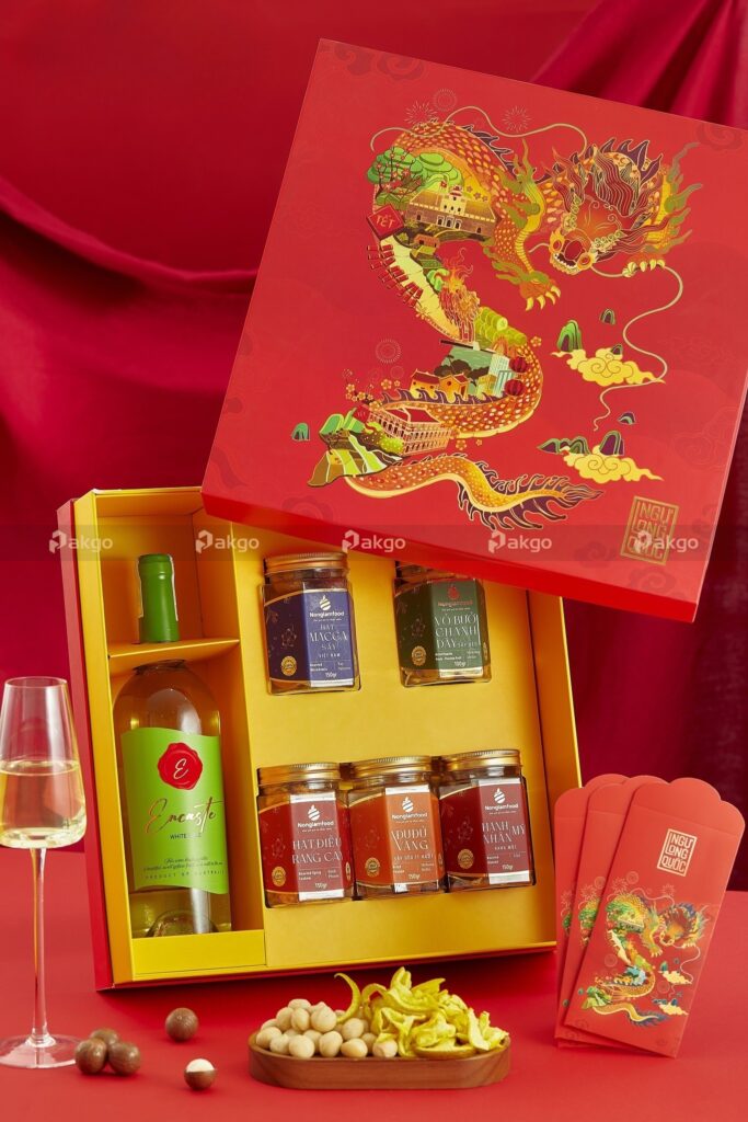 Mẫu bao bì tết Ngự Long Quốc sang trọng Mẫu bao bì tết Ngự Long Quốc sang trọng