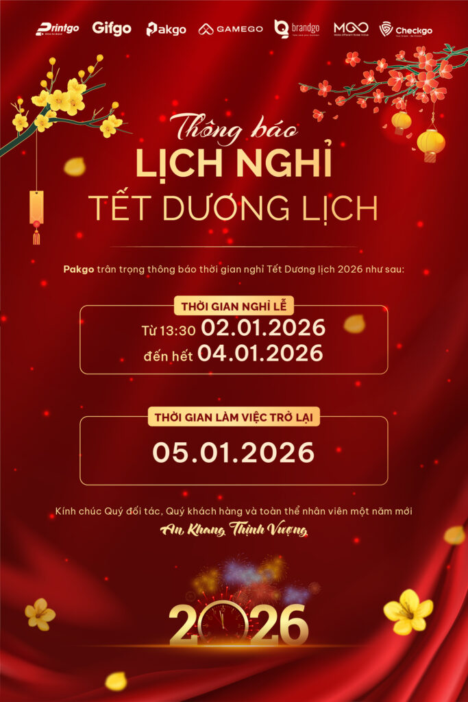 Pakgo thông báo Lịch nghỉ Tết Dương lịch 2026 Pakgo thông báo Lịch nghỉ Tết Dương lịch 2026